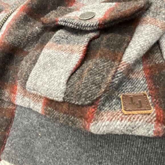 Janie & Jack Sherpa Plaid zip up Bomber Jacket Toddler Size 3/4 brown wool blend - Picture 4 of 14